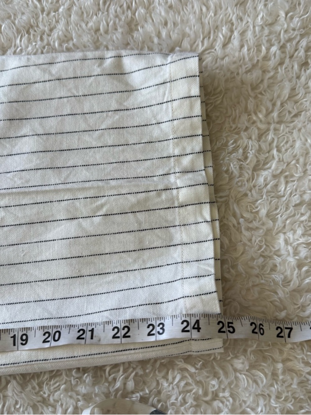 Rag & Bone Dylan Cropped Cream Pinstripe Wide Leg Pants Women Sz 8 Linen Cotton - Picture 8 of 13